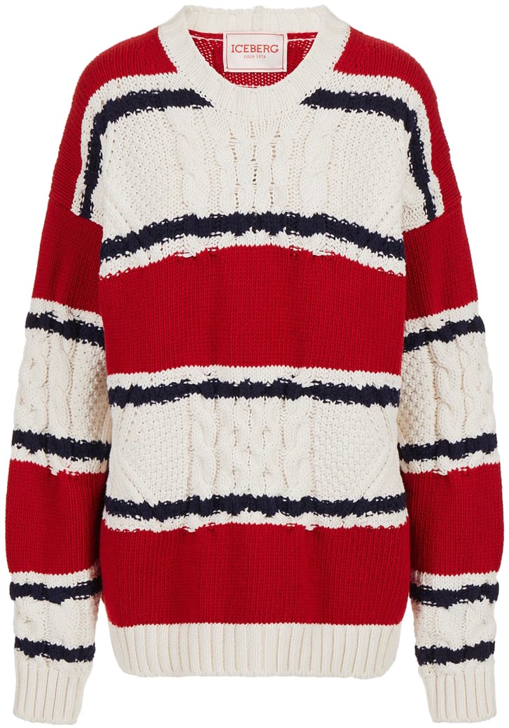 Iceberg Oversized crewneck sweater in multicolored lambswool Divers