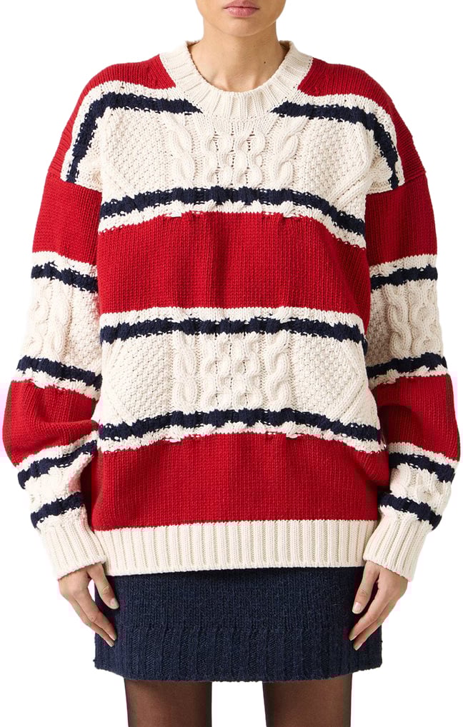 Iceberg Oversized crewneck sweater in multicolored lambswool Divers