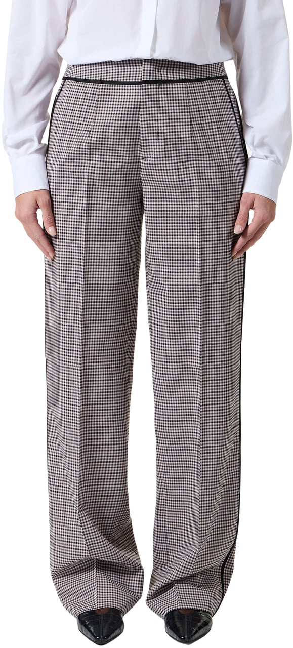 Iceberg Relaxed-fit, low-rise trousers in fuchsia and black check fabric Beige