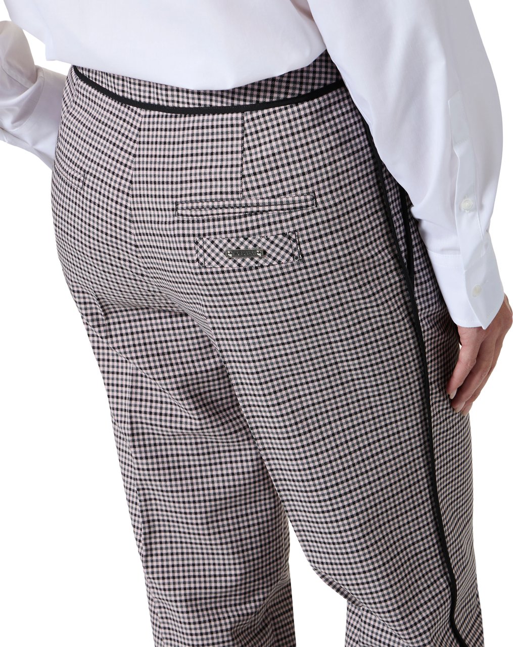 Iceberg Relaxed-fit, low-rise trousers in fuchsia and black check fabric Beige