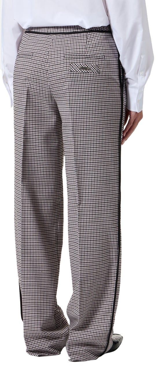 Iceberg Relaxed-fit, low-rise trousers in fuchsia and black check fabric Beige