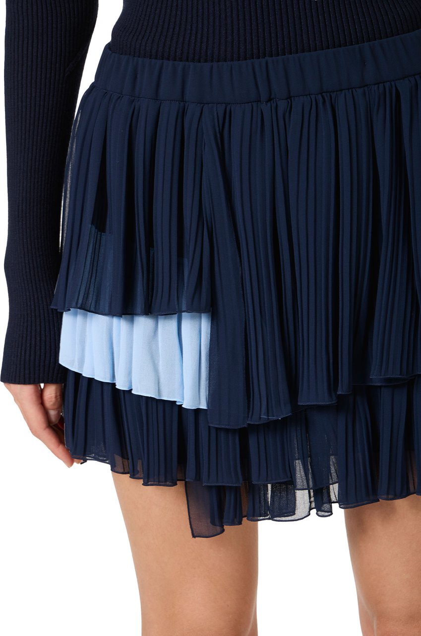 Iceberg New shape relaxed fit skirt in blue technical chiffon Blauw