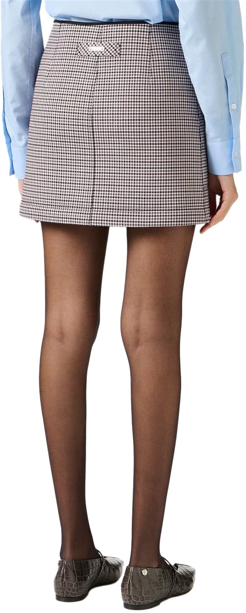 Iceberg Regular-fit short skirt in check fabric and fuchsia and black neoprene Beige