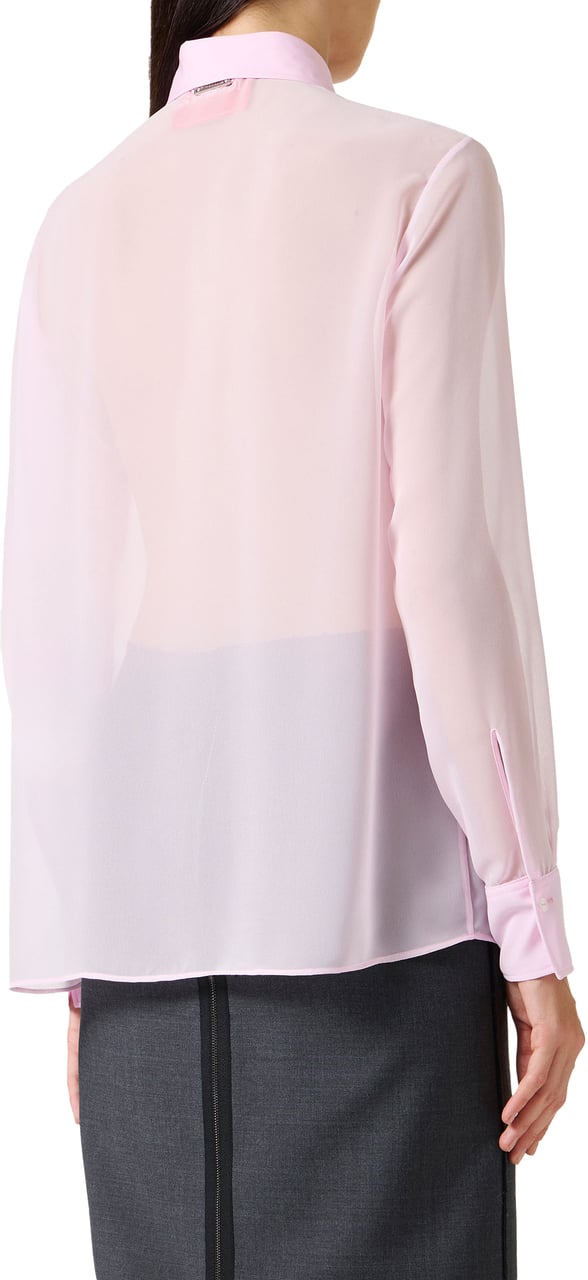 Iceberg Regular-fit shirt in pink technical chiffon Roze