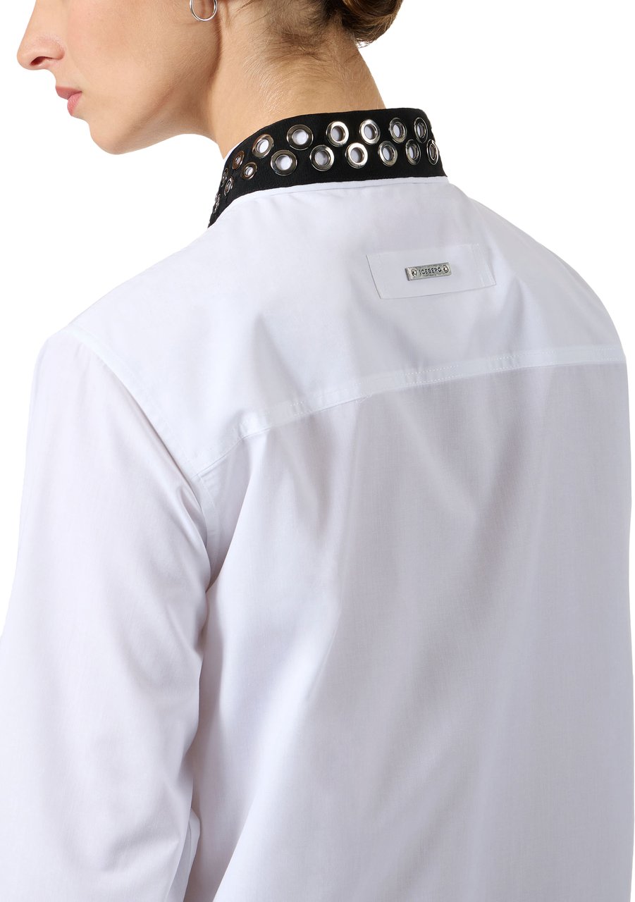 Iceberg Comfort fit shirt in optical white with grosgrain details Wit