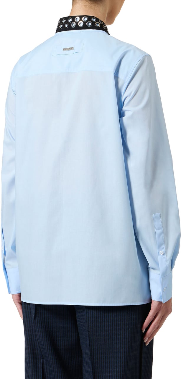 Iceberg Comfort fit light blue shirt with grosgrain details Blauw