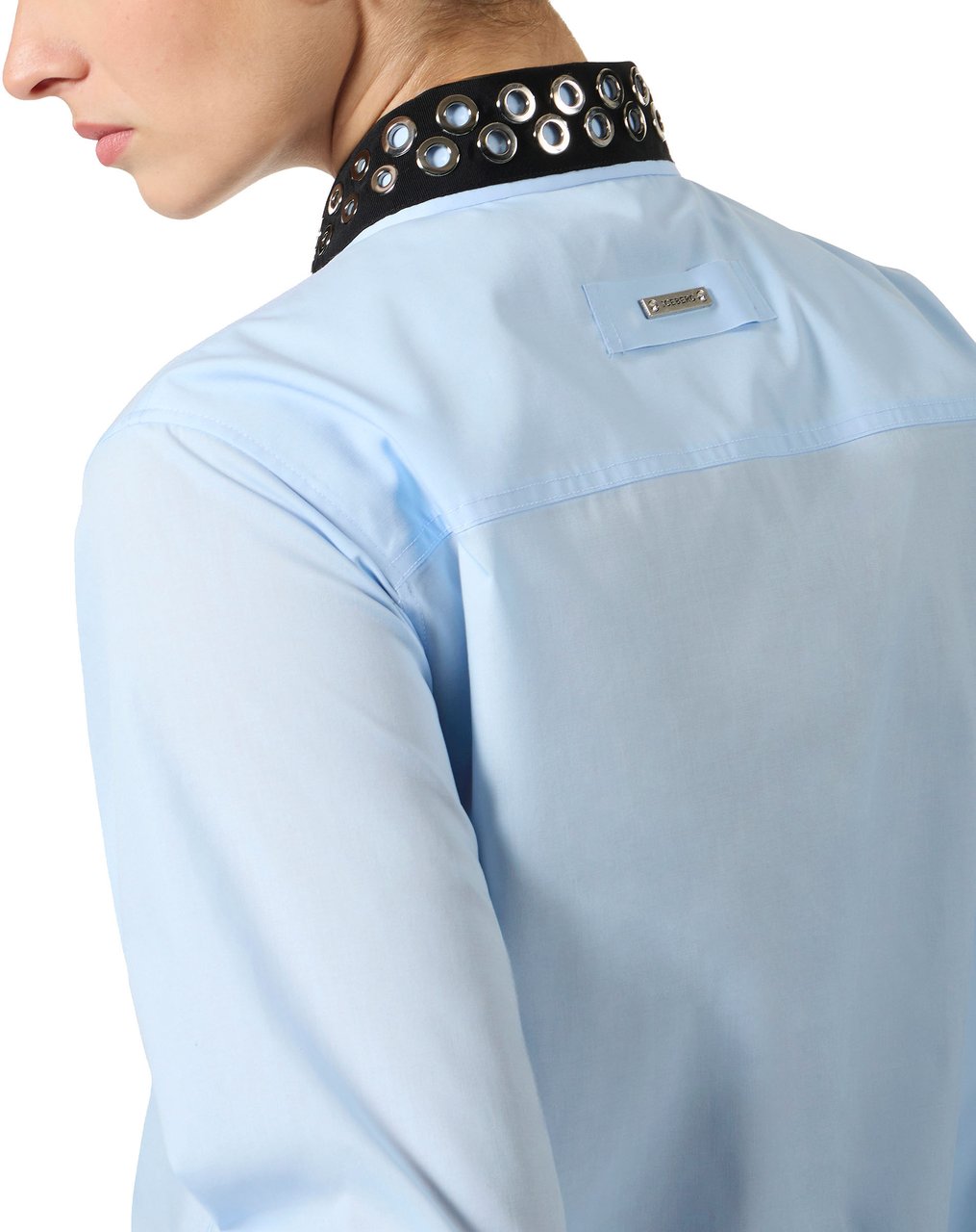 Iceberg Comfort fit light blue shirt with grosgrain details Blauw