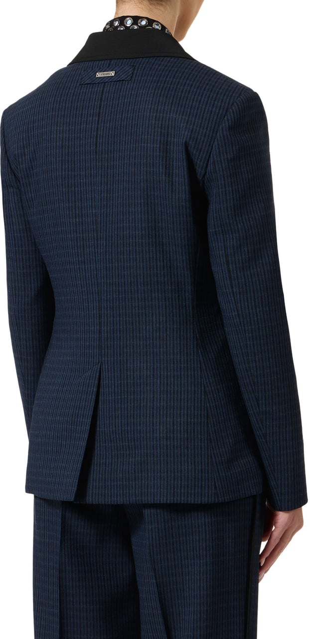 Iceberg Regular-fit single-breasted jackets in blue and black checked fabric Divers