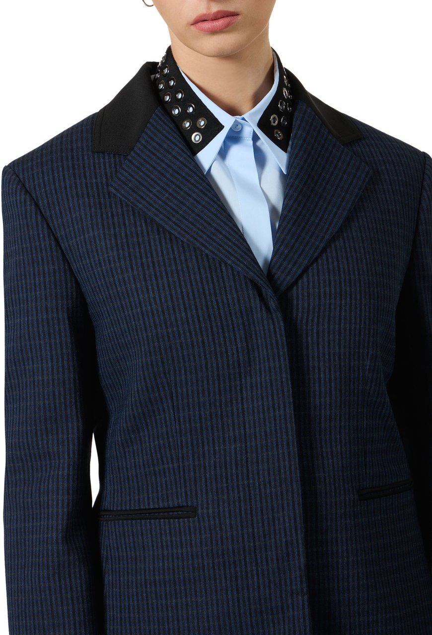 Iceberg Regular-fit single-breasted jackets in blue and black checked fabric Divers