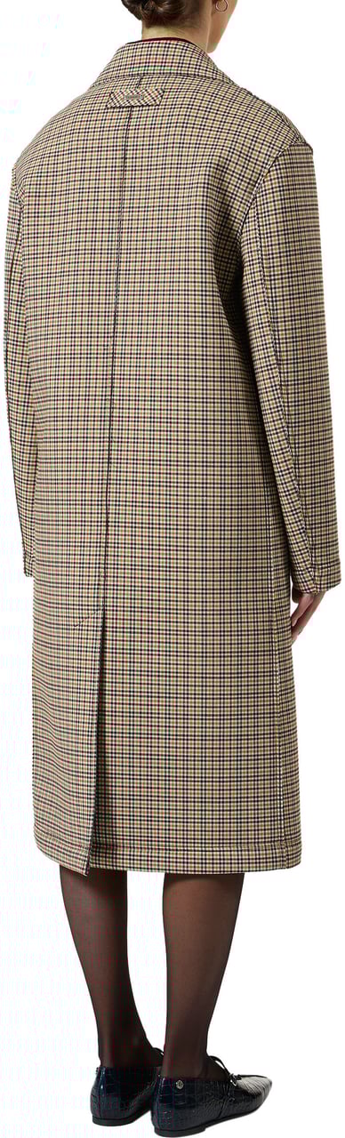 Iceberg Oversized coat in camel and brown check fabric Divers