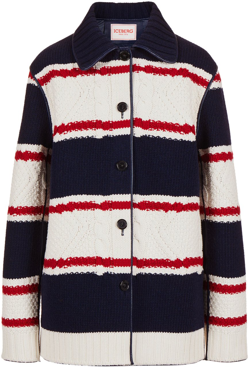 Iceberg Multicolor Regular-Fit Coat Zwart