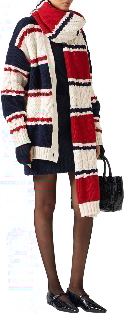 Iceberg Multicolored red and blue striped scarf Rood