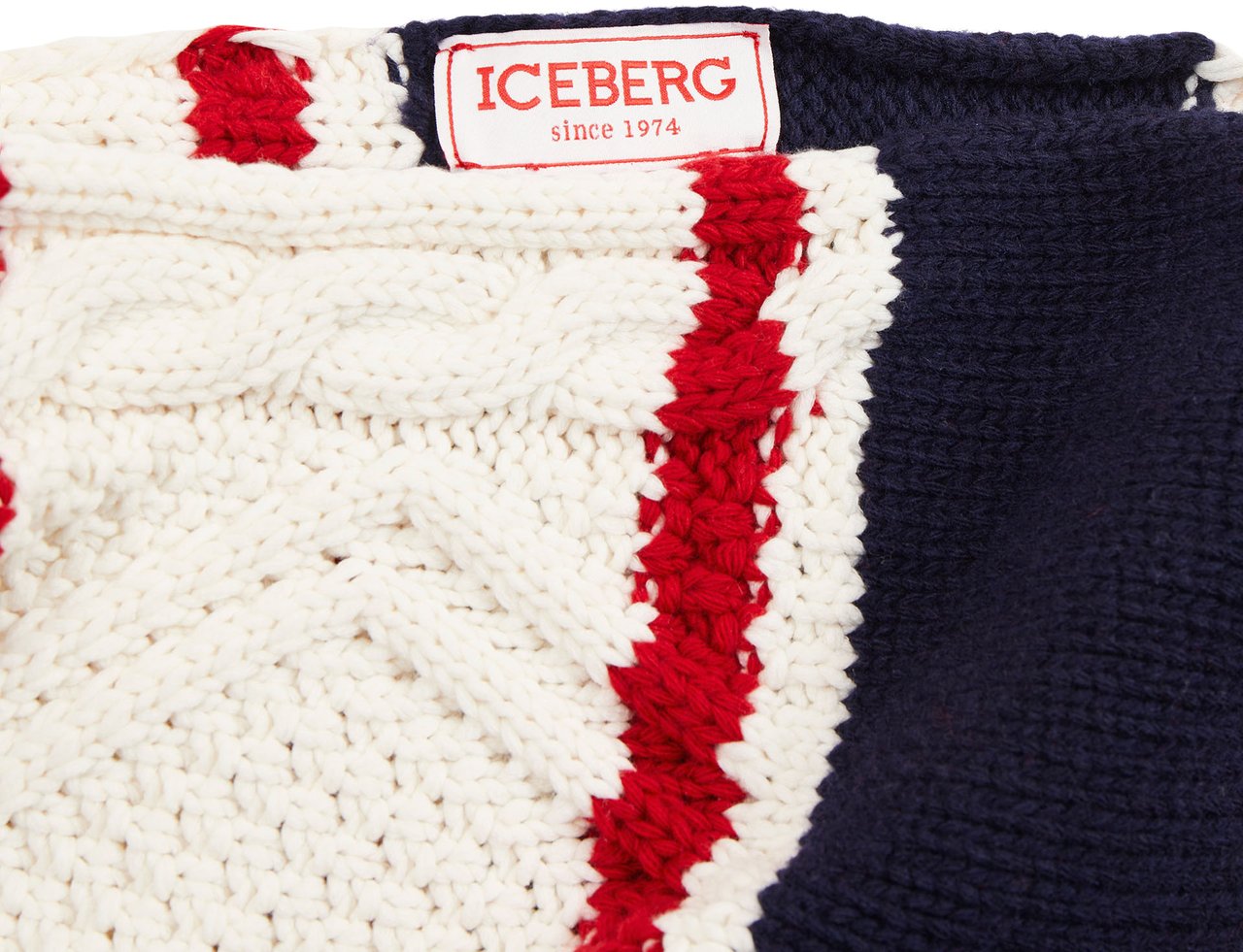 Iceberg Multicolored red and blue striped scarf Zwart