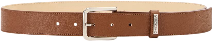 Iceberg Hazelnut hammered leather belt: artisanal elegance with distinctive details Bruin