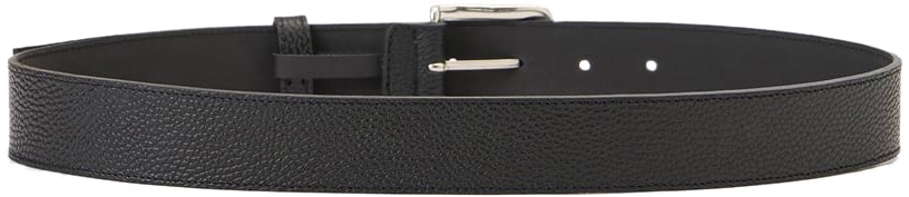Iceberg Black hammered leather belt: artisanal elegance with distinctive details Zwart
