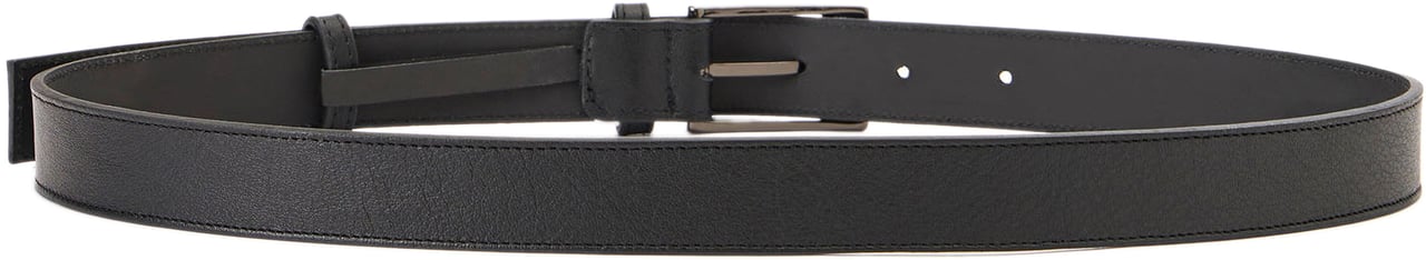 Iceberg Black nappa leather belt with logo buckle Zwart