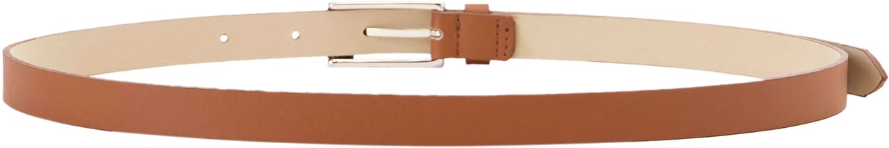 Iceberg Slim hazelnut nappa leather belt with buckle and internal logo print Bruin