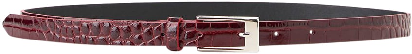 Iceberg Burgundy nappa leather belt with metal I logo buckle Rood
