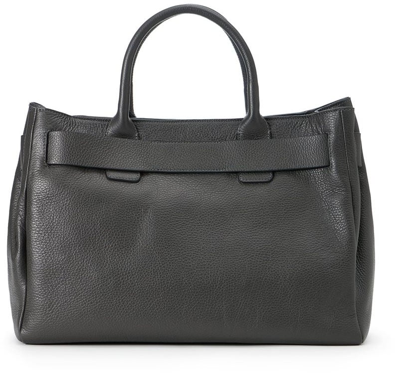 Iceberg Dark gray Prince leather maxi shopper with logo buckles and debossed Iceberg logo detail Grijs