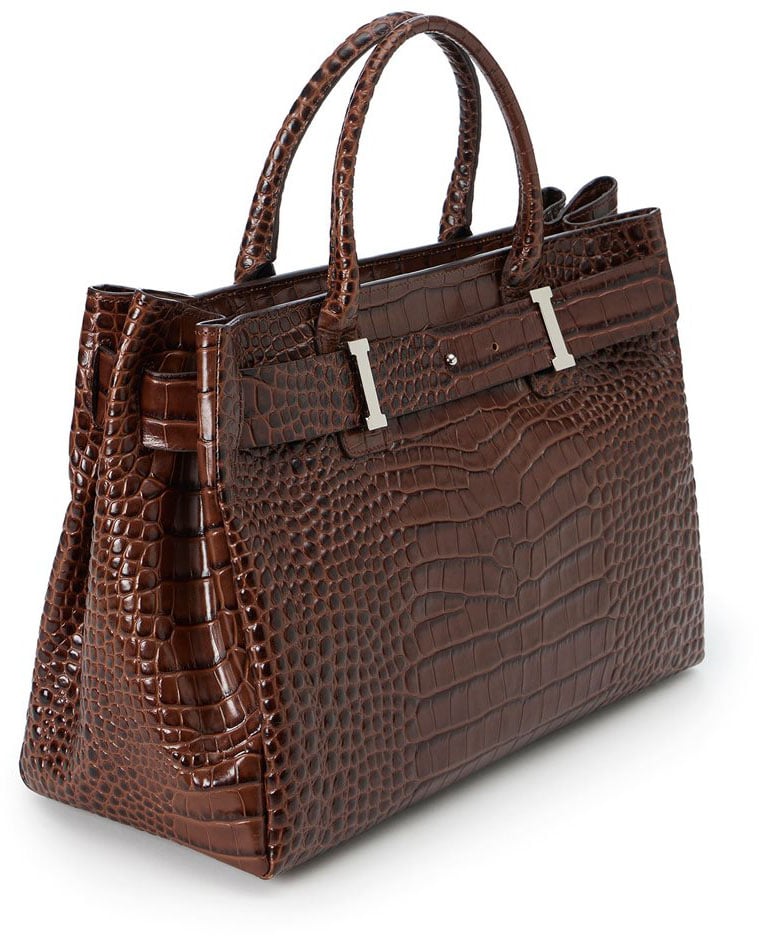 Iceberg Maxi shopper in earth-toned calfskin Oranje