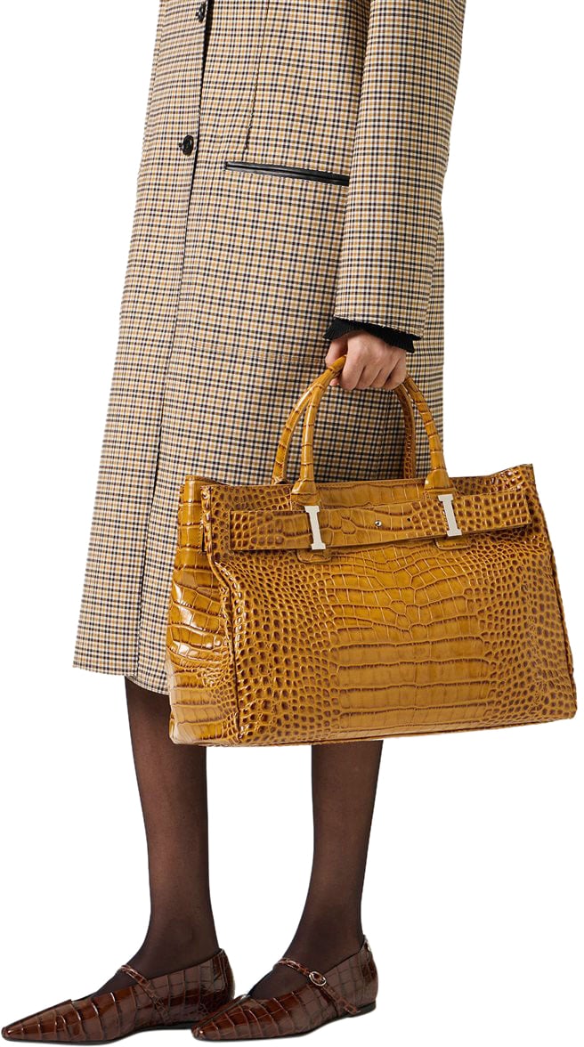 Iceberg Hazelnut-colored calfskin maxi shopper Bruin