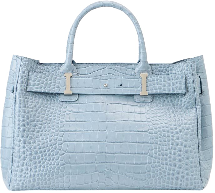 Iceberg Maxi shopper in mother-of-pearl gray calfskin Grijs