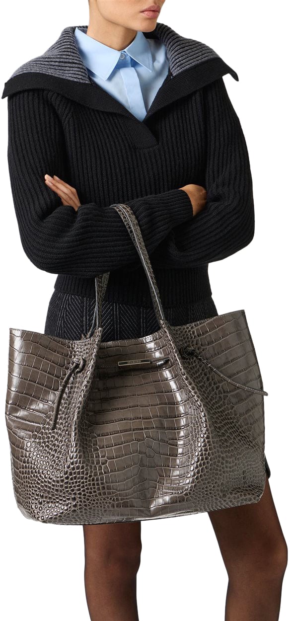 Iceberg Maxi shopper in gray calfskin Grijs