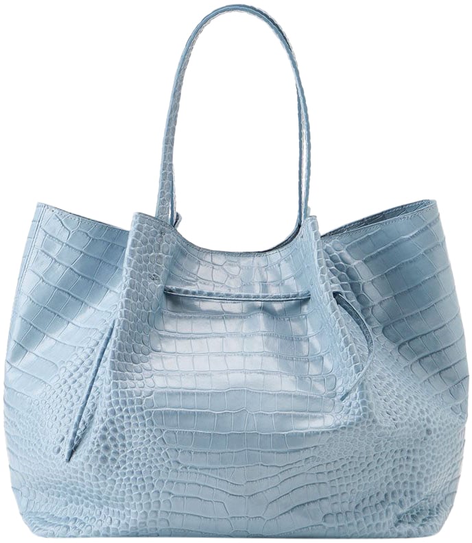 Iceberg Maxi shopper in pearly gray calfskin Grijs