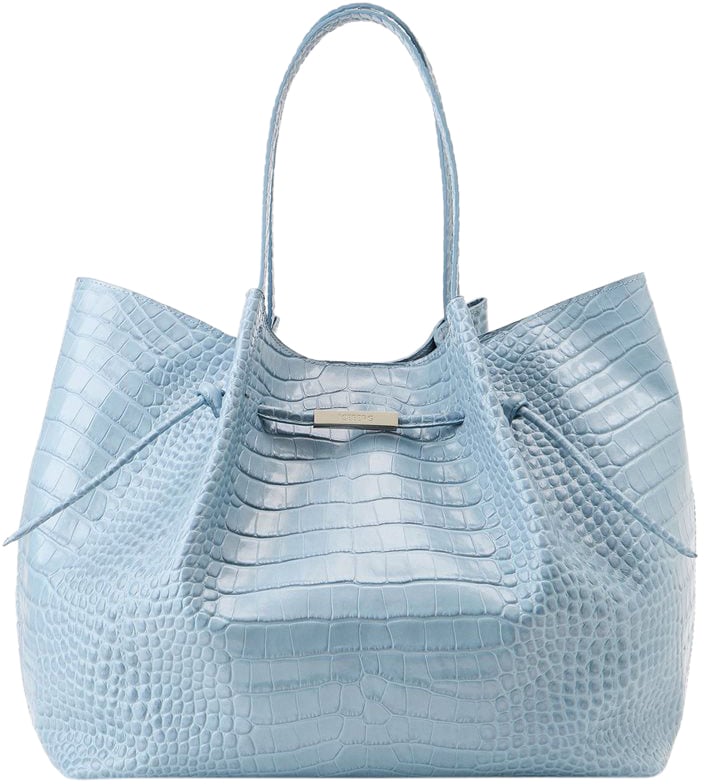 Iceberg Maxi shopper in pearly gray calfskin Blauw