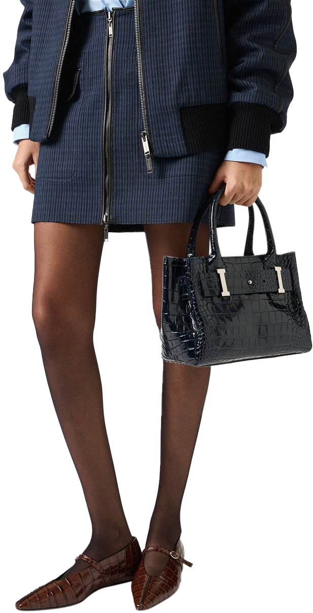 Iceberg Black calfskin shopper bag Blauw