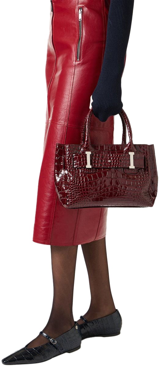 Iceberg Burgundy calfskin shopper bag Rood