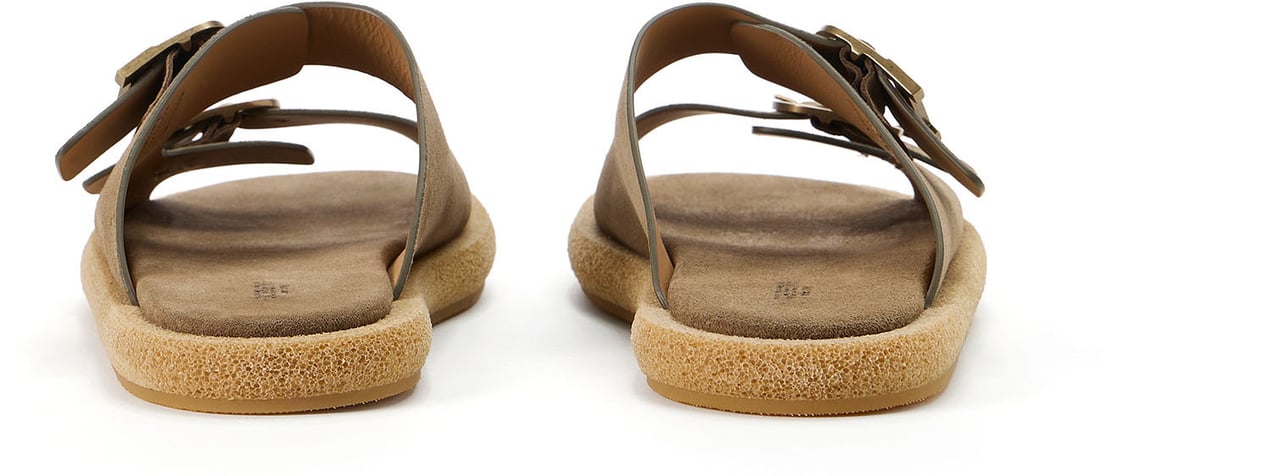 Iceberg Military green-colored slippers with double buckle Groen
