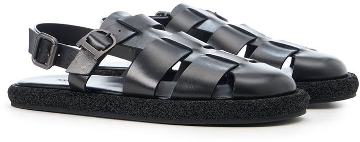 Iceberg Black sandals with woven straps Zwart
