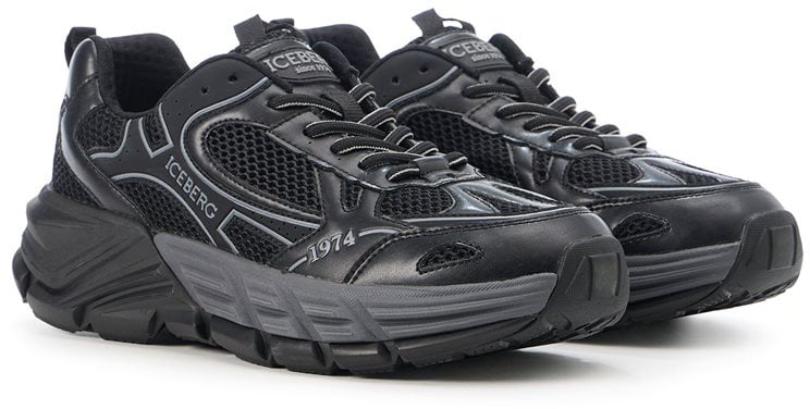 Iceberg Patterned low-top sneakers Zwart