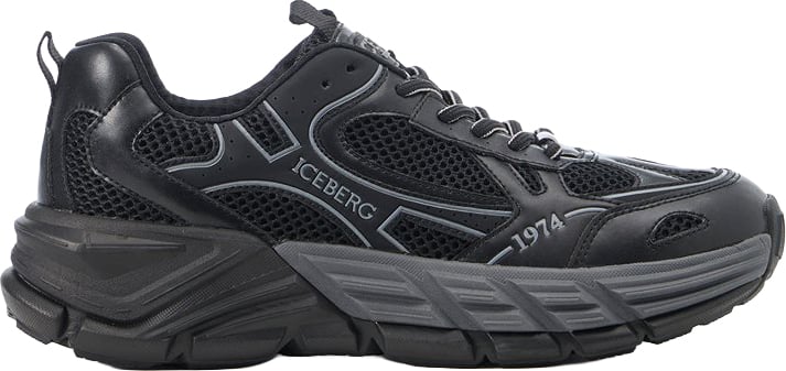 Iceberg Patterned low-top sneakers Zwart