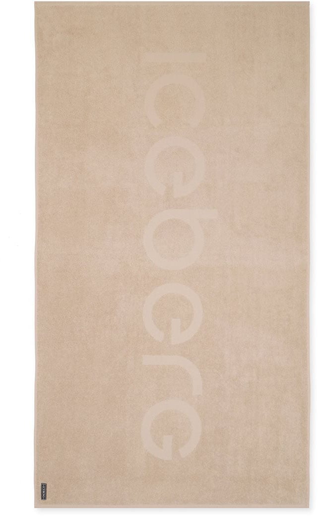Iceberg Beige beach towel featuring a contrasting logo Beige