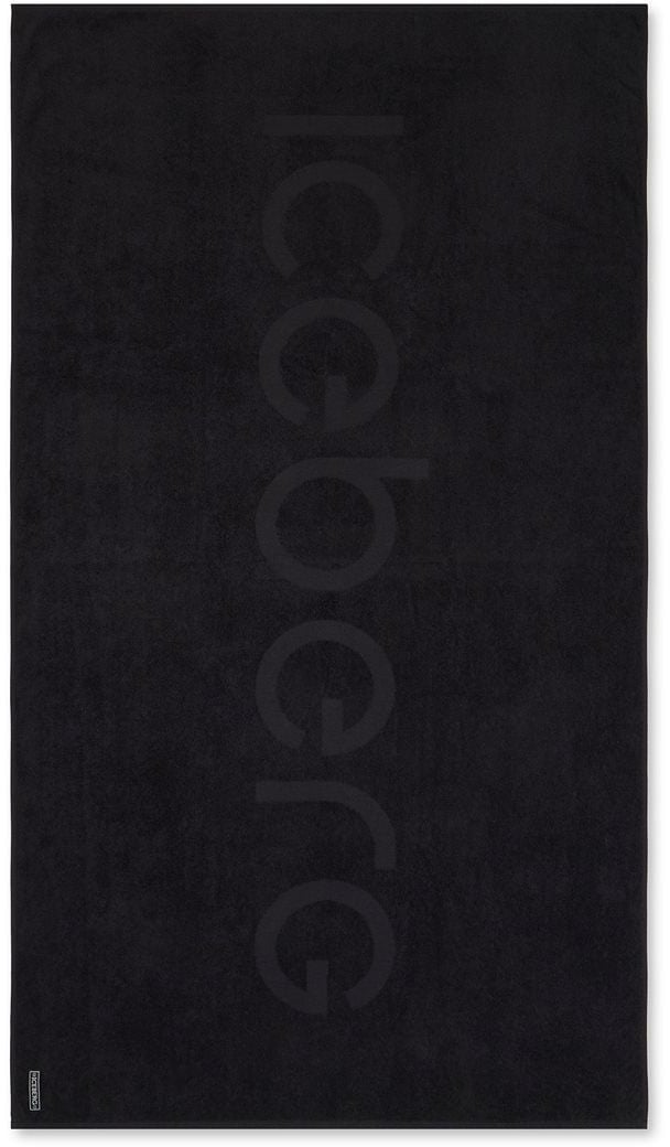 Iceberg Black beach towel featuring a contrasting logo Zwart