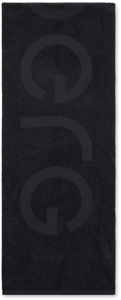 Iceberg Black beach towel featuring a contrasting logo Zwart