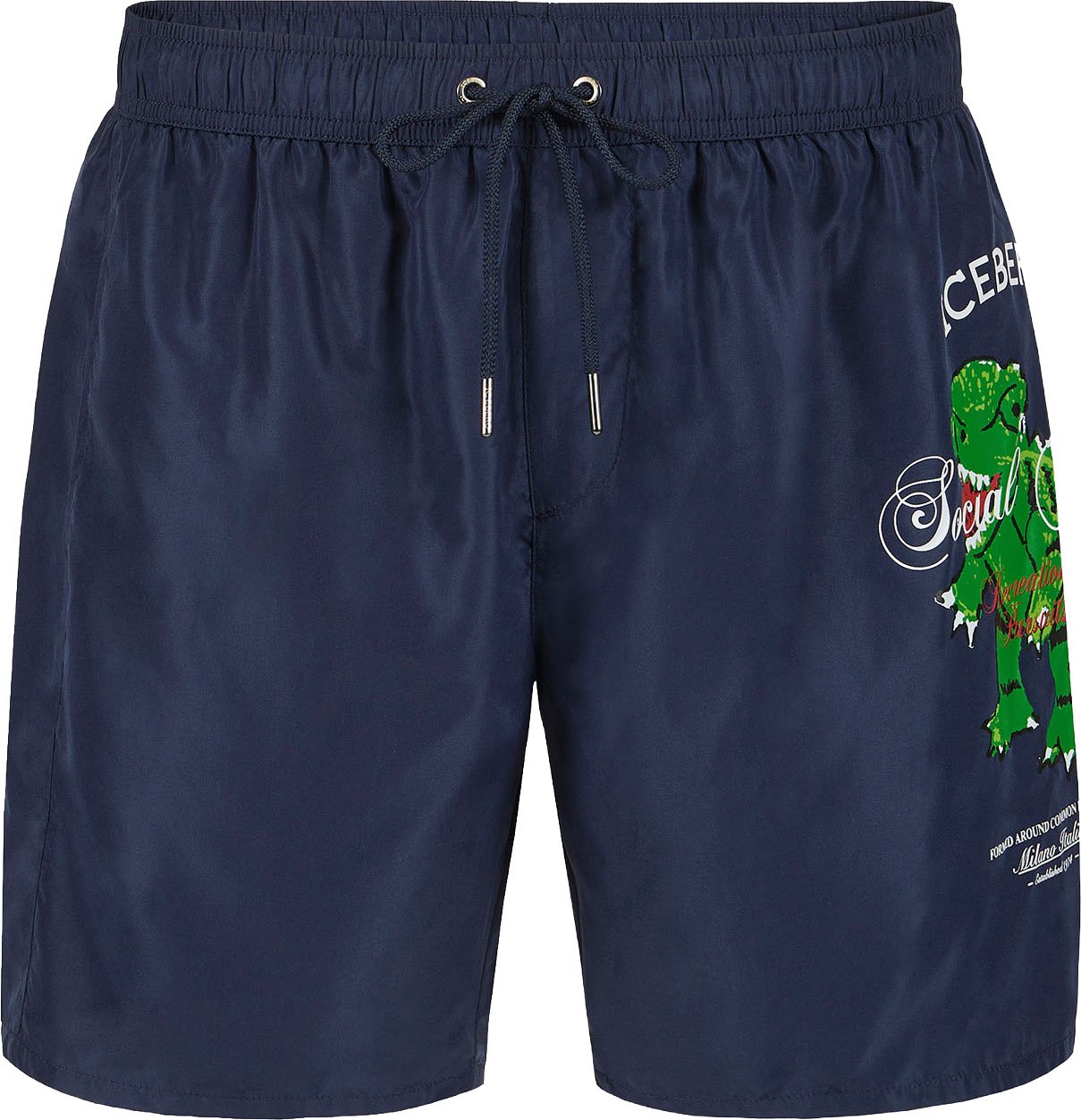 Iceberg Classic blue boxer swim shorts with graphic print Blauw