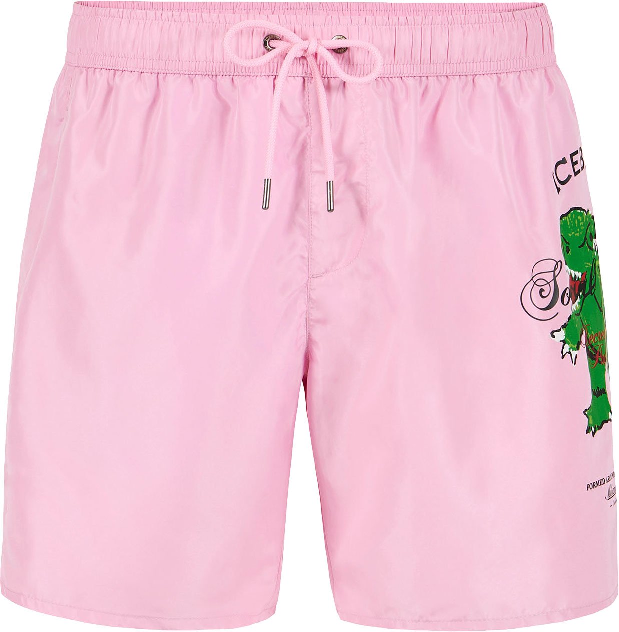 Iceberg Pink boxer swim shorts with graphic print Roze
