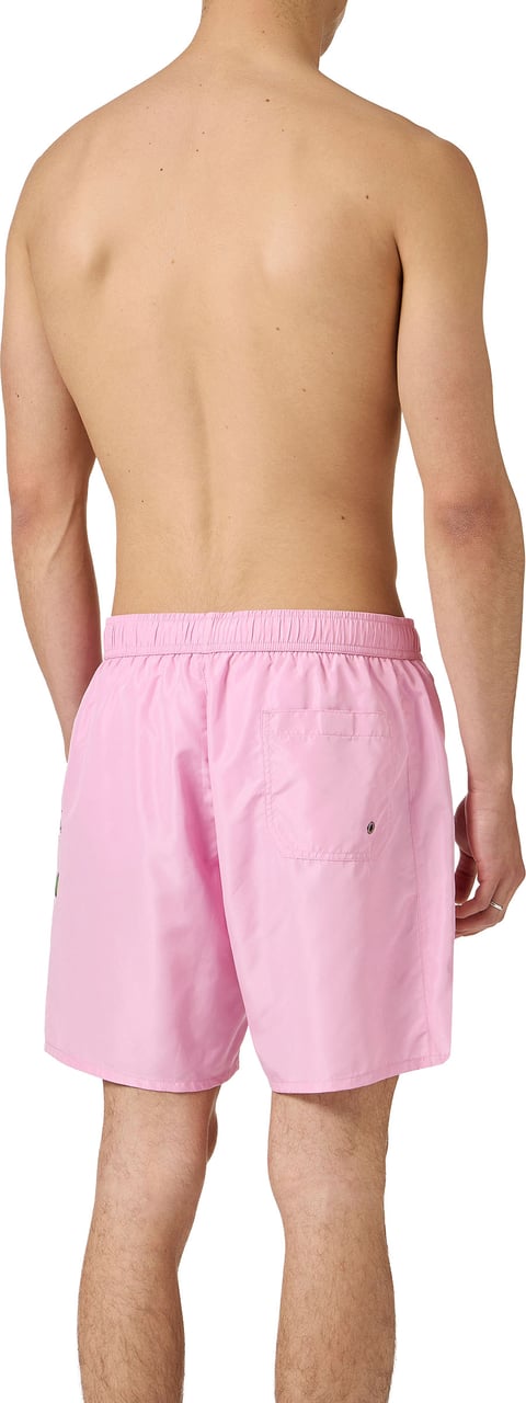 Iceberg Pink boxer swim shorts with graphic print Roze