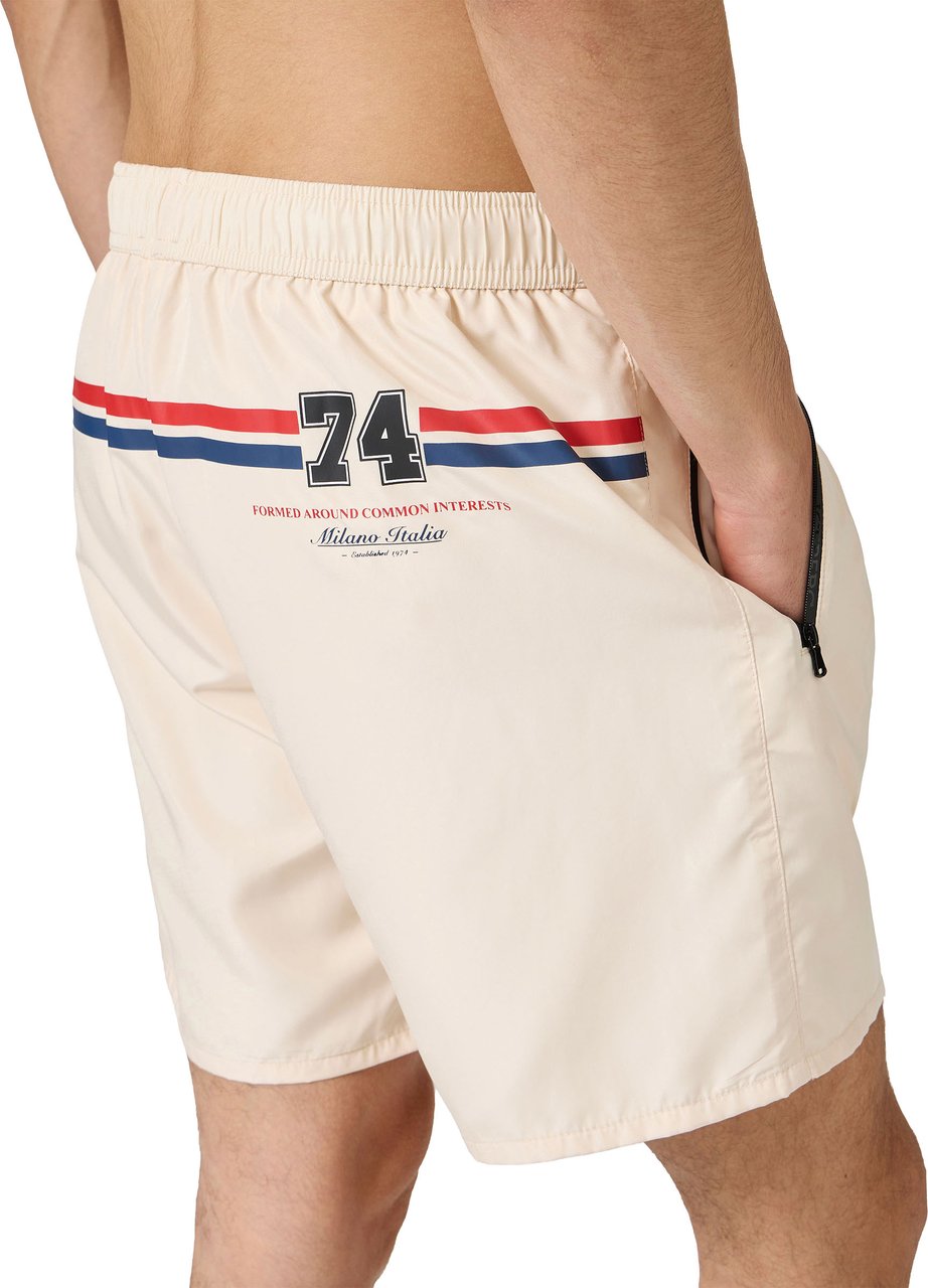 Iceberg Ecru boxer swim shorts with an essential design Wit