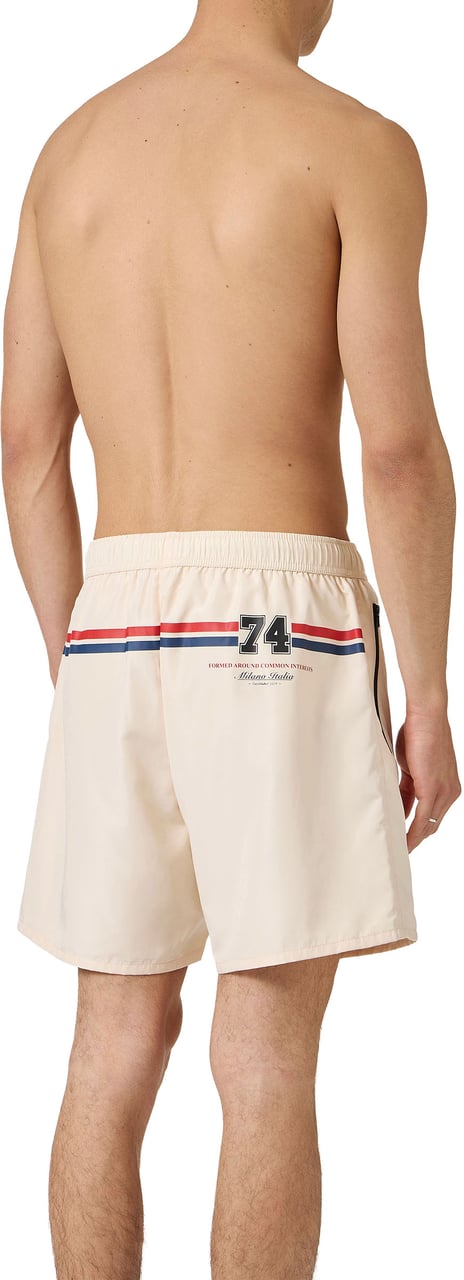 Iceberg Ecru boxer swim shorts with an essential design Wit