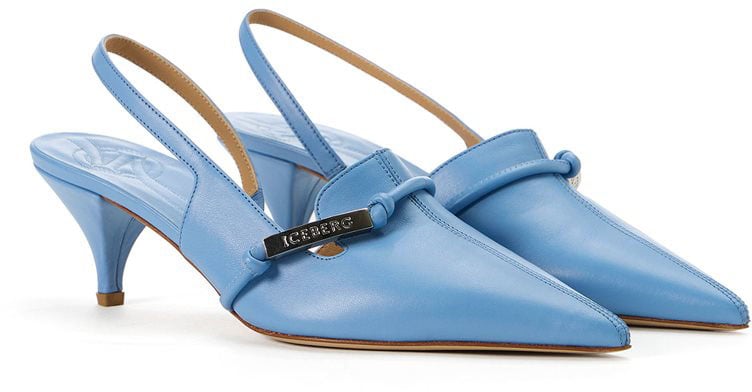 Iceberg Light blue sandals with tapered toe and strap Blauw