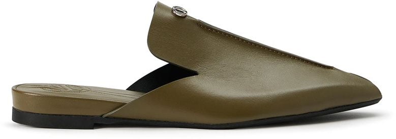 Iceberg Khaki slippers with an essential design Groen