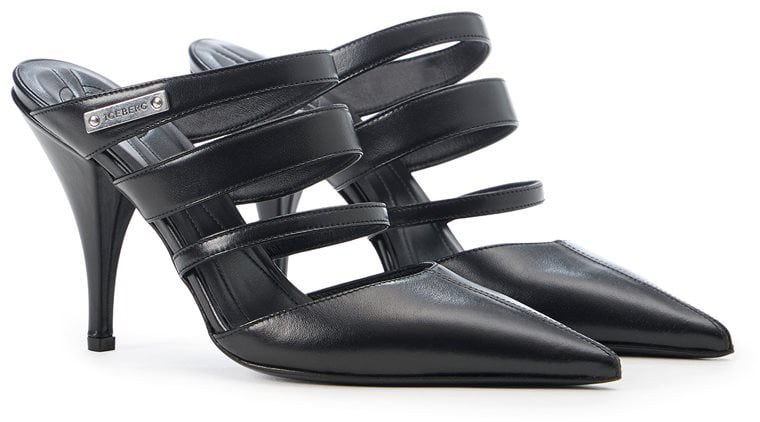 Iceberg Black sandals with straps and thin heel Zwart