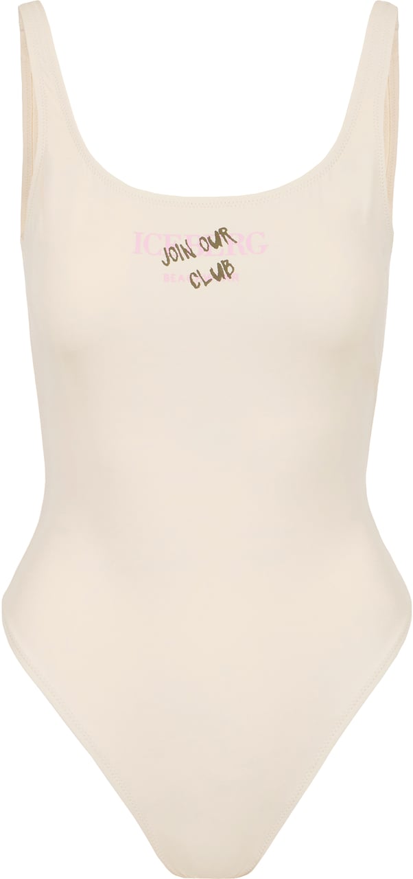 Iceberg Ecru one-piece swimsuit with an essential design Wit