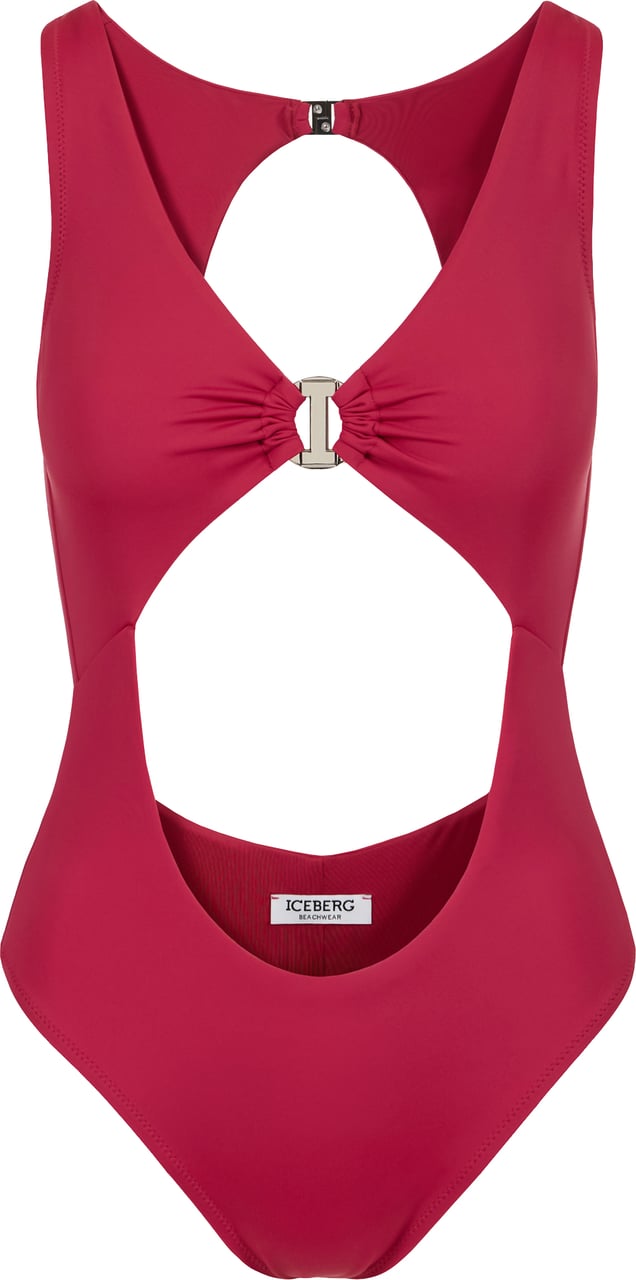 Iceberg Red one-piece swimsuit with front detail Rood