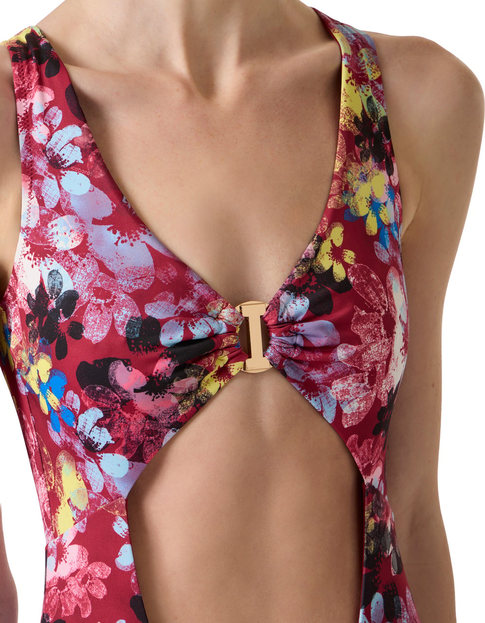 Iceberg Red one-piece swimsuit with floral print Rood