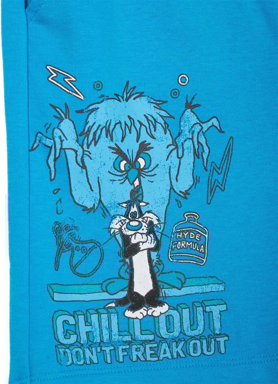 Iceberg KIDS - Light turquoise Bermuda shorts in fabric for boys Blauw